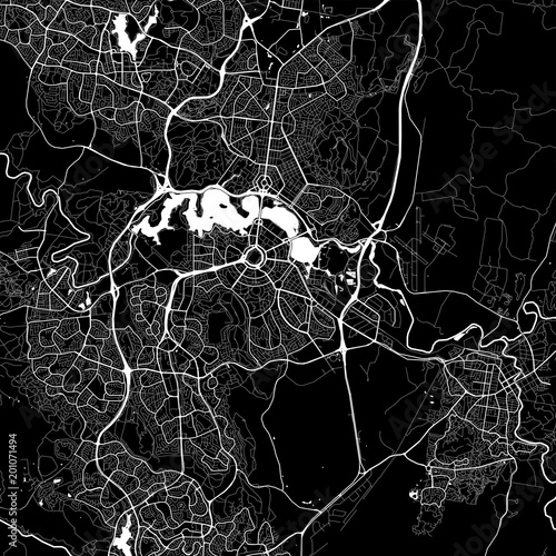 Area map of Canberra, Australia