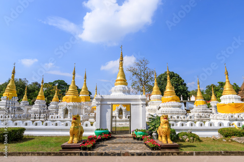 Wat Phra Chedi Sao Lang or twenty pagodas temple at Lampang, Thailand photo