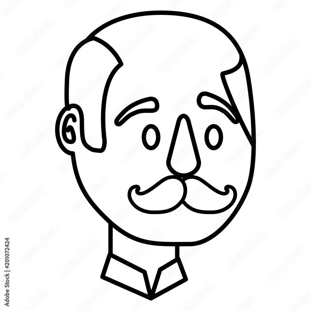 man bald with mustache comic character vector illustration design man bald with mustache comic character vector illustration design