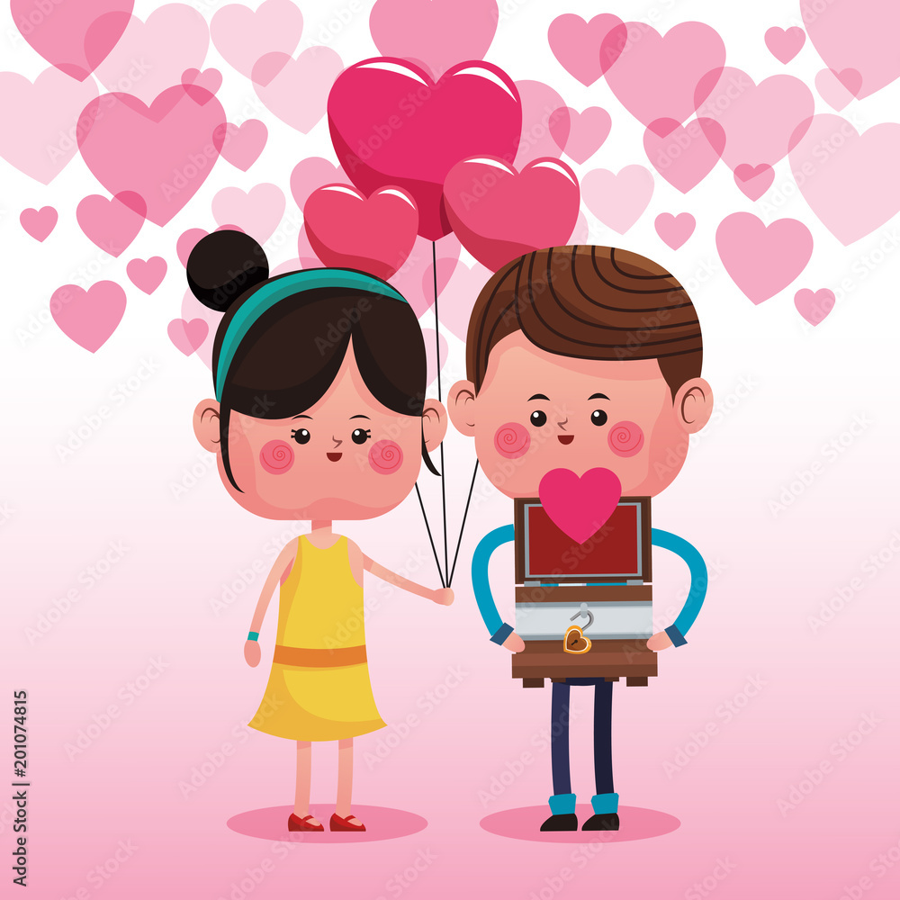 Cute couple in love cartoons vector illustration graphic design Cute couple in love cartoons vector illustration graphic design