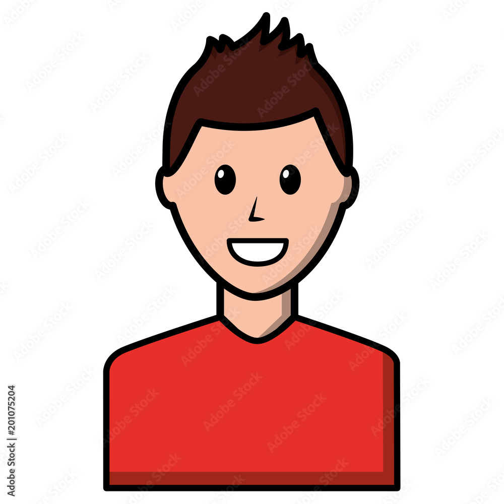 young man avatar character vector illustration design