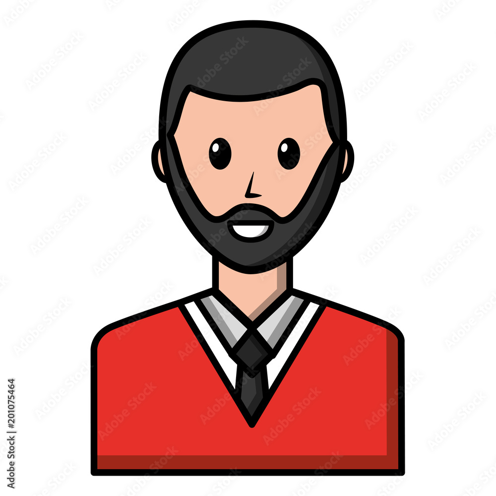 elegant businessman with beard avatar character vector illustration design