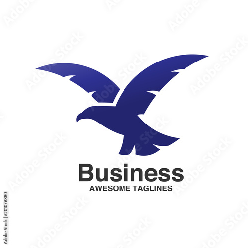 best Eagle fly logo Template, Hawk mascot graphic, blue eagle vector logo