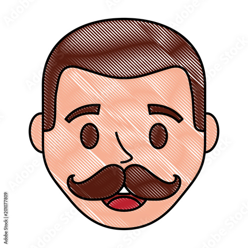 happy face man character avatar vector illustration drawing