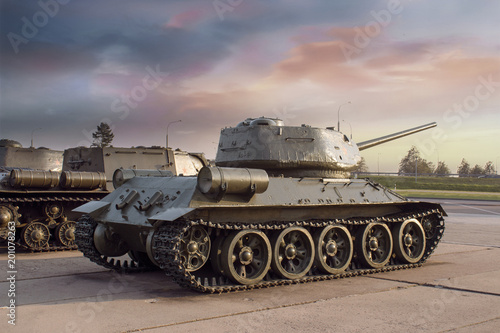 Medium tank of combat support T-34 photo