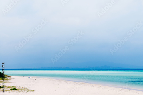 Beautiful beach and blue sea on Taketomi  Okinawa  Japan