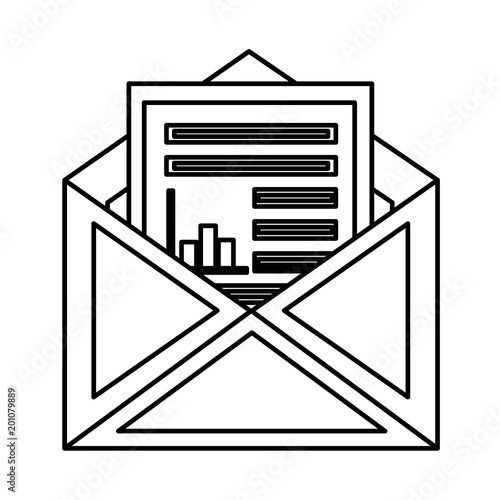 email envelope document report statistic vector illustration outline