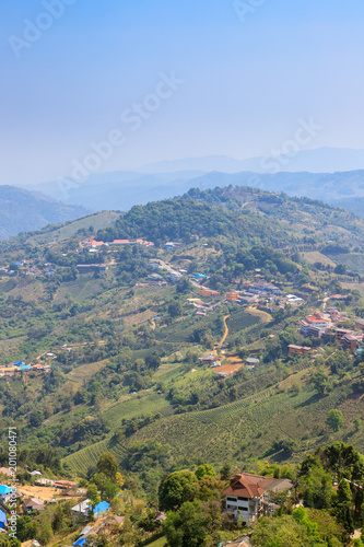Hill tribe village on top of Doi Mae Salong mountain in Chiangrai  north of Thailand