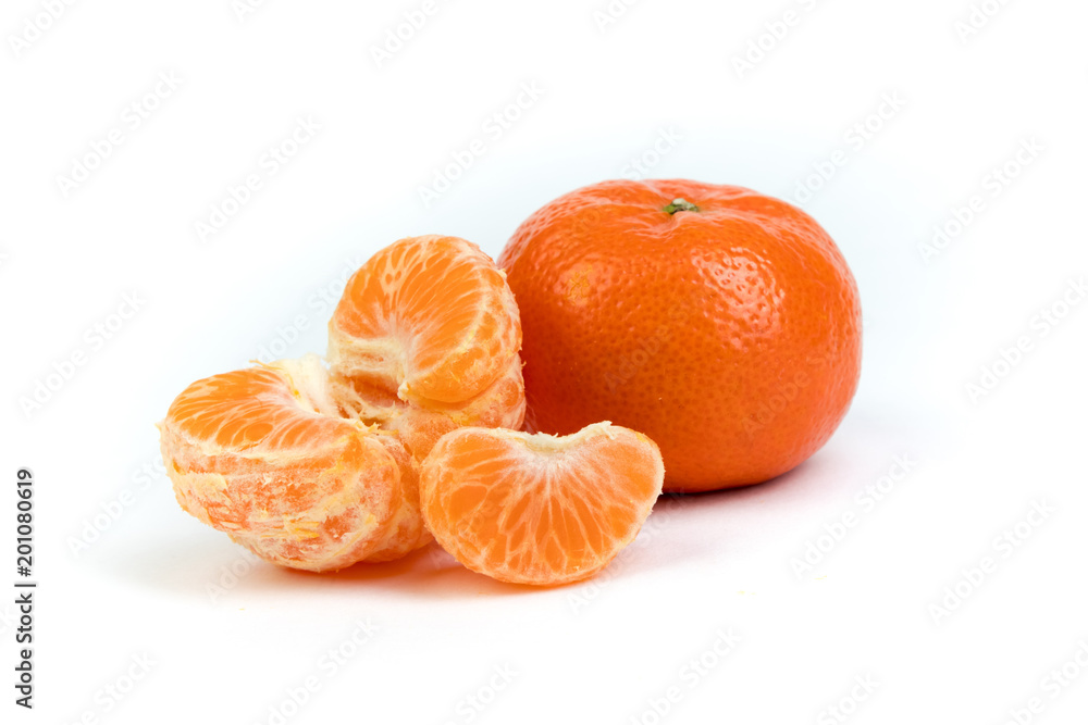 Ripe orange fresh mandarin , clean mandarin, mandarin slices, isolated on white background. Ripe orange fresh mandarin , clean mandarin, mandarin slices, isolated on white background.