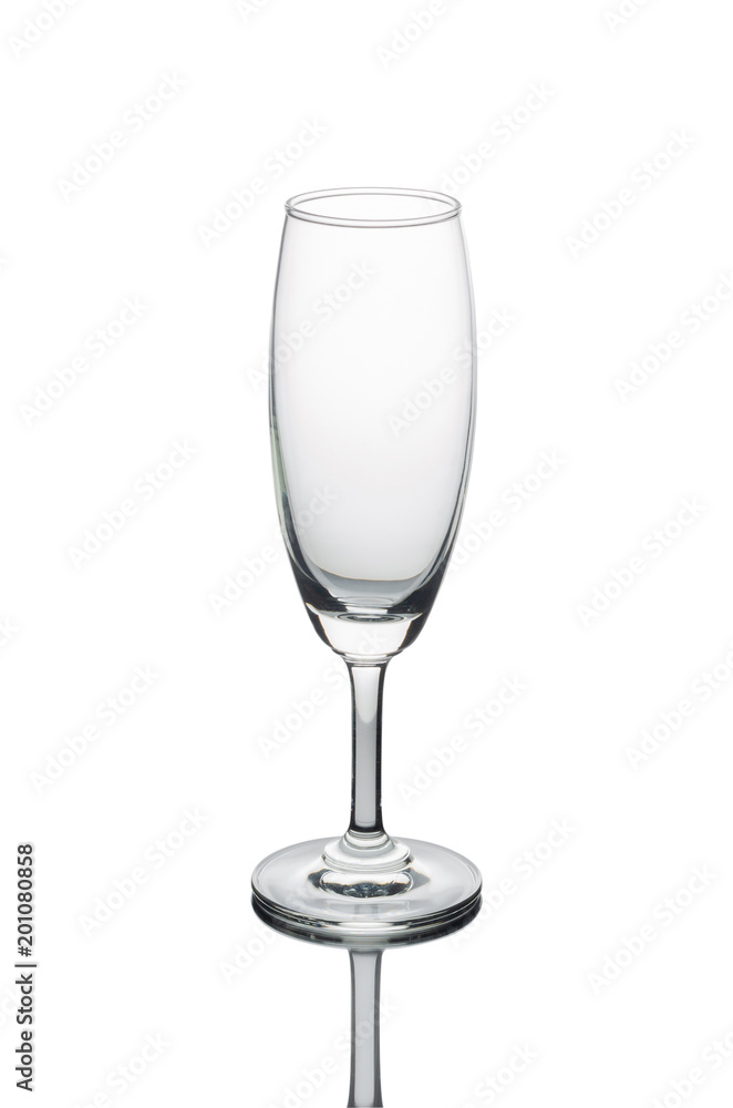 wine glass empty isolated on white background with clipping path.