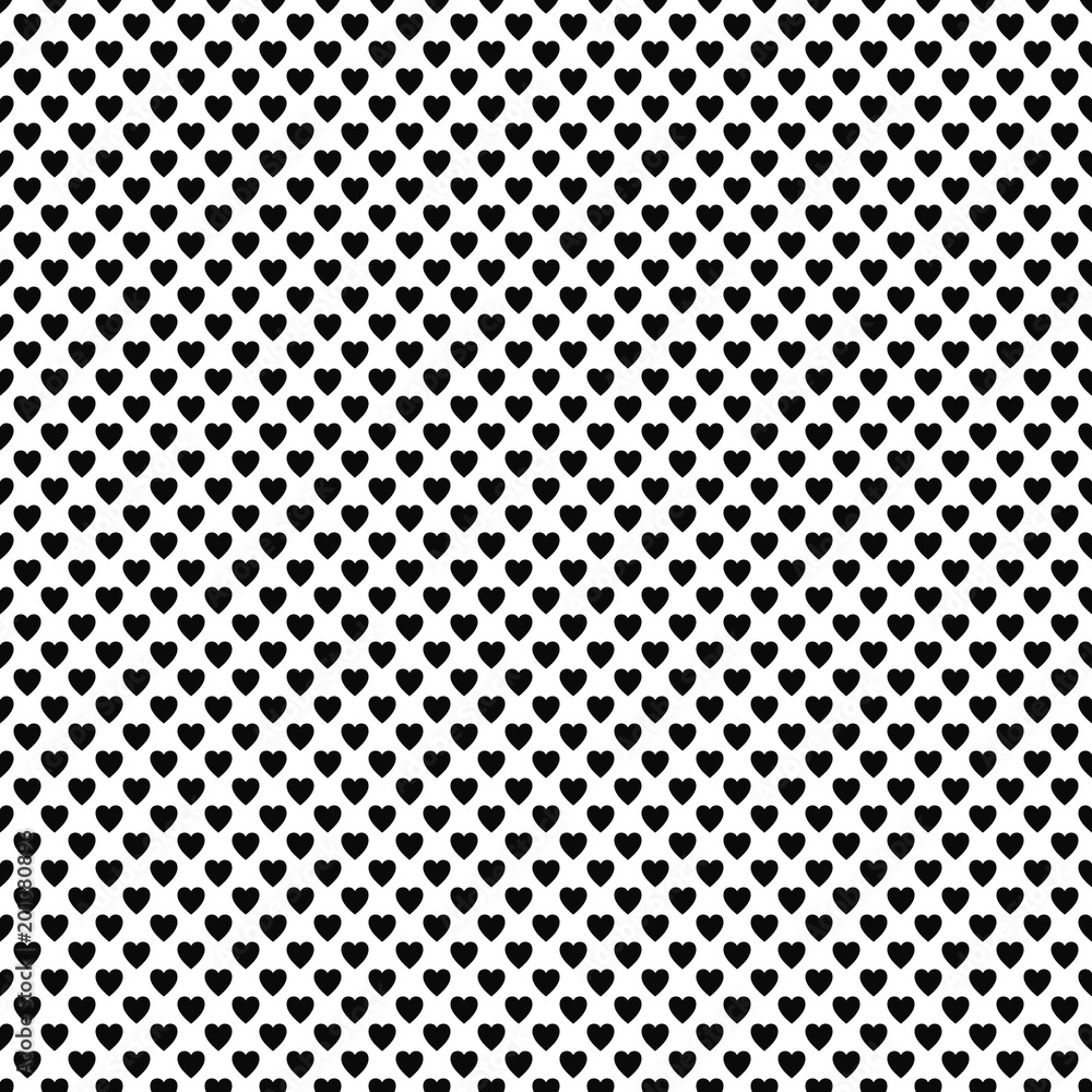 Abstract black and white heart pattern background design