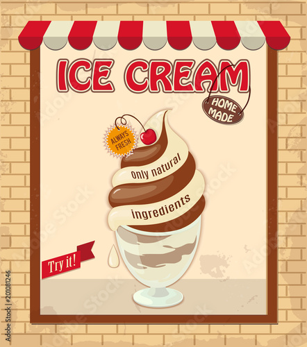 vanilla ice cream in the vintage shop