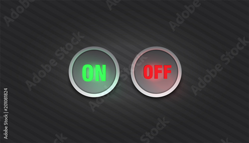 Switch on and off button vector v2