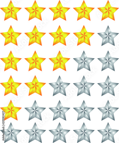 Gorgeous star rating bar set