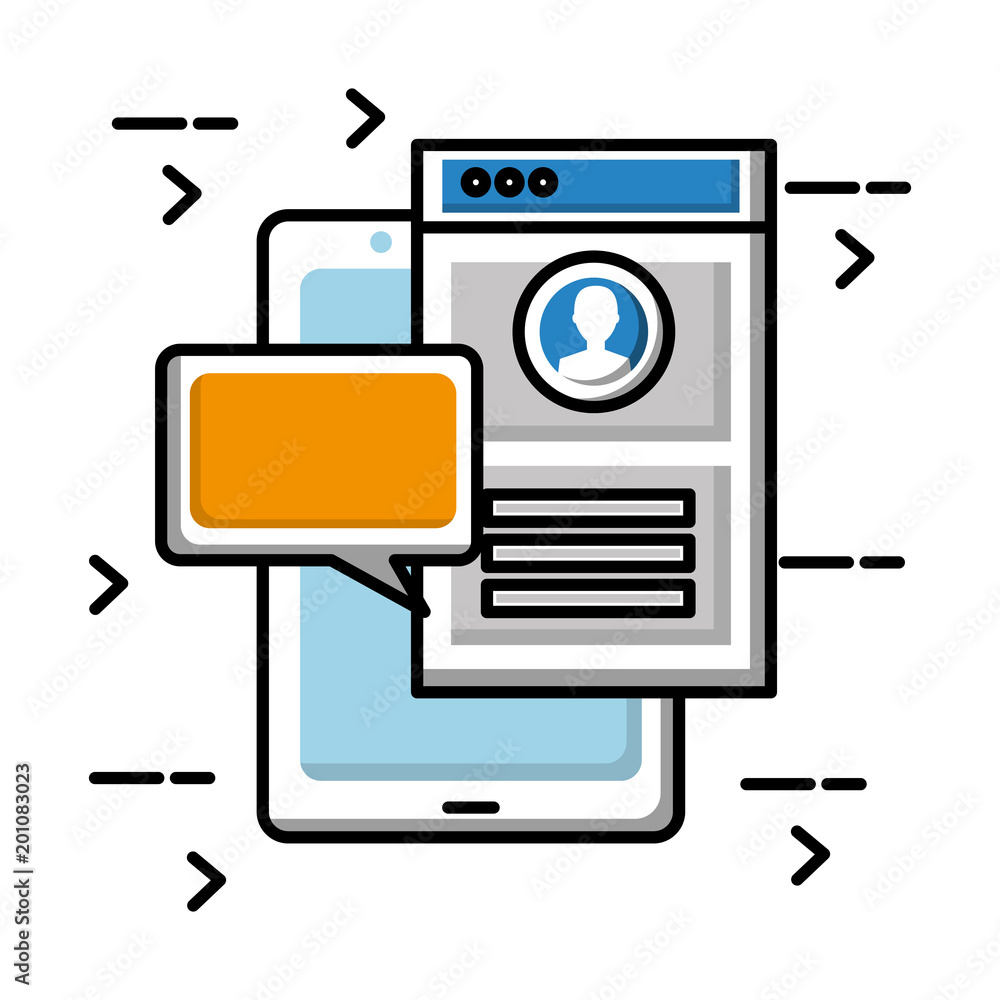 smartphone chat conversation application social media vector illustration smartphone chat conversation application social media vector illustration