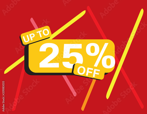  Up to 25 percent off sale banner