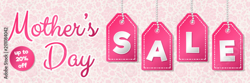 Shiny banner for Mother's Day Sale. Vector.