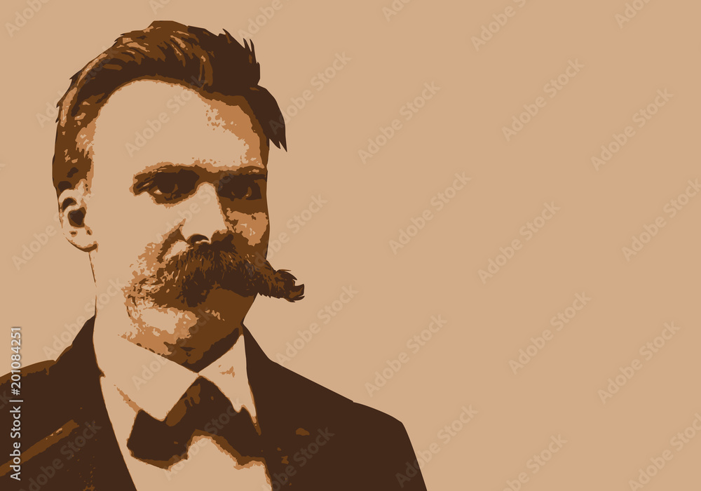 Nietzsche - portrait - personnage célèbre - philosophe - politique - homme politique - obrazy, fototapety, plakaty 