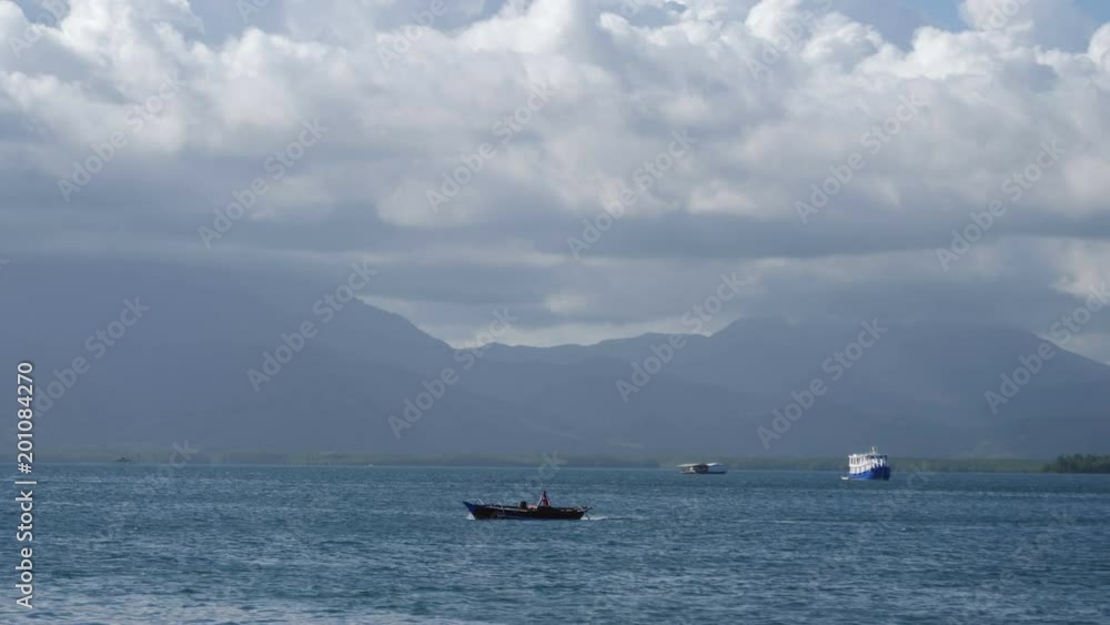 Baywalk vieuw over port with boats of Puerto Princesa Baywalk vieuw over port with boats of Puerto Princesa