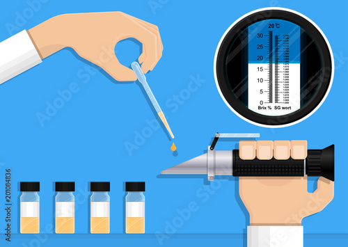 Brix wine lab food tool test toxic beer salt drop water sugar meter acid check juice level scale fluid fruit tester liquid result purity health device sucrose control farmer protein quality