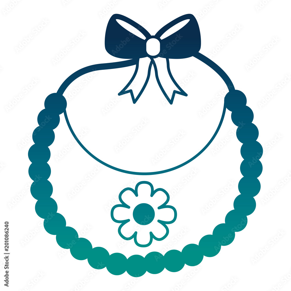 bib baby girl with bow and flower vector illustration design bib baby girl with bow and flower vector illustration design