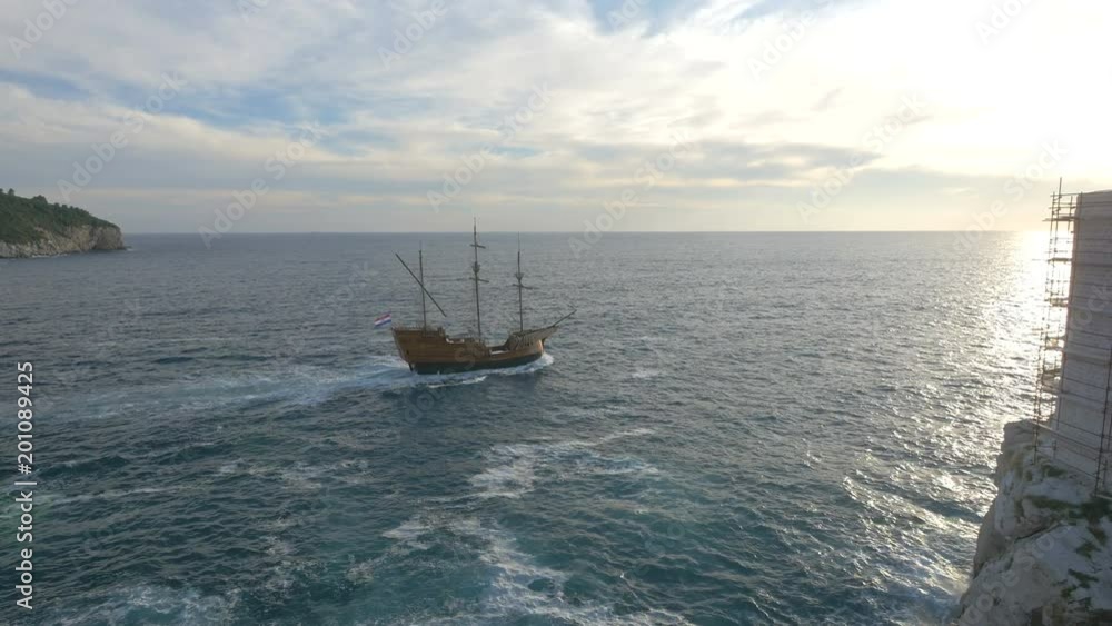 A ship sailing on sea