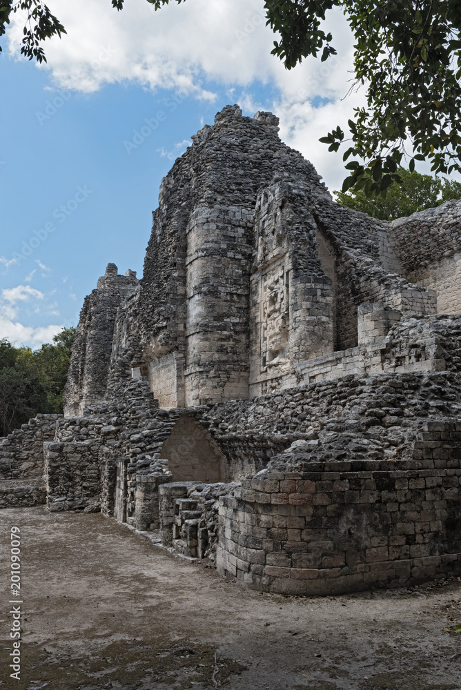 the ruins of the ancient mayan city of hormiguero, campeche, Mexico