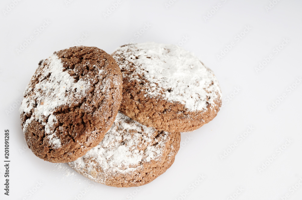 oatmeal cookies on a white background in castor sugar oatmeal cookies on a white background in castor sugar