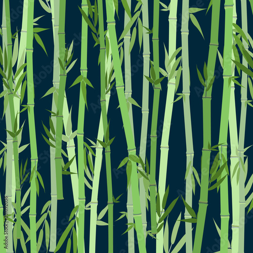 Fototapeta Naklejka Na Ścianę i Meble -  Cartoon Bamboo Forest Landscape Background. Vector