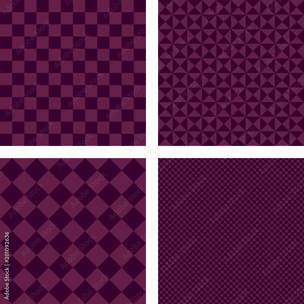 Purple simple abstract geometric shape wallpaper set 