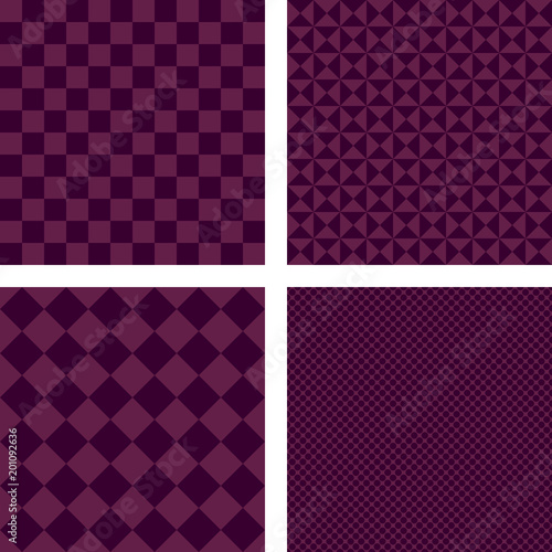 Purple simple abstract geometric shape wallpaper set 