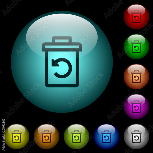 Undelete icons in color illuminated glass buttons