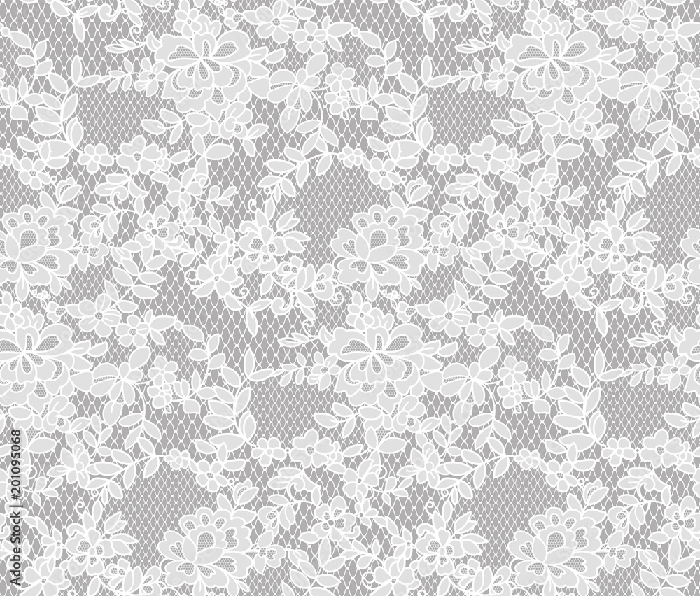seamless floral lace pattern, vector illustration Stock Vector | Adobe ...