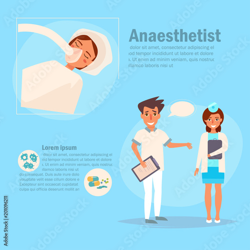 Doctor anaesthetist Vector. Cartoon.