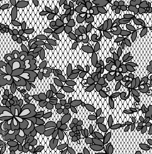 seamless floral lace pattern, vector illustration