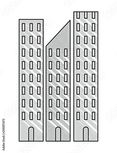 skyscraper of Paseo de la Reforma over white background, colorful design. vector illustration