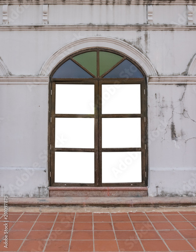 vintage Door  isolated on white background with clipping path.