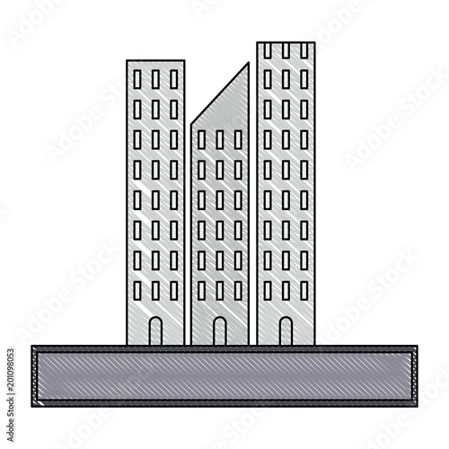 skyscraper of Paseo de la Reforma over white background, colorful design. vector illustration