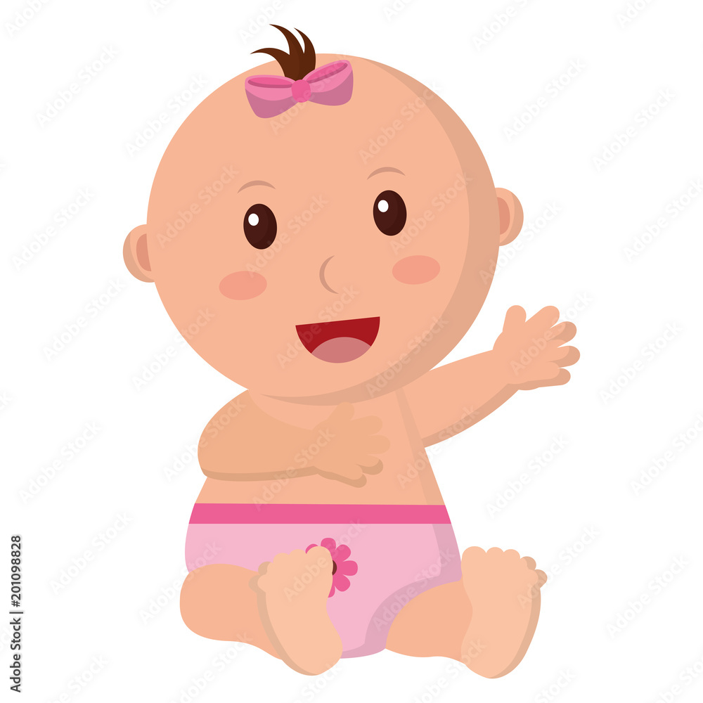 baby girl with diaper isolated icon vector illustration design baby girl with diaper isolated icon vector illustration design