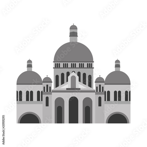 Fotografia basilica sacred heart paris france church vector illustration