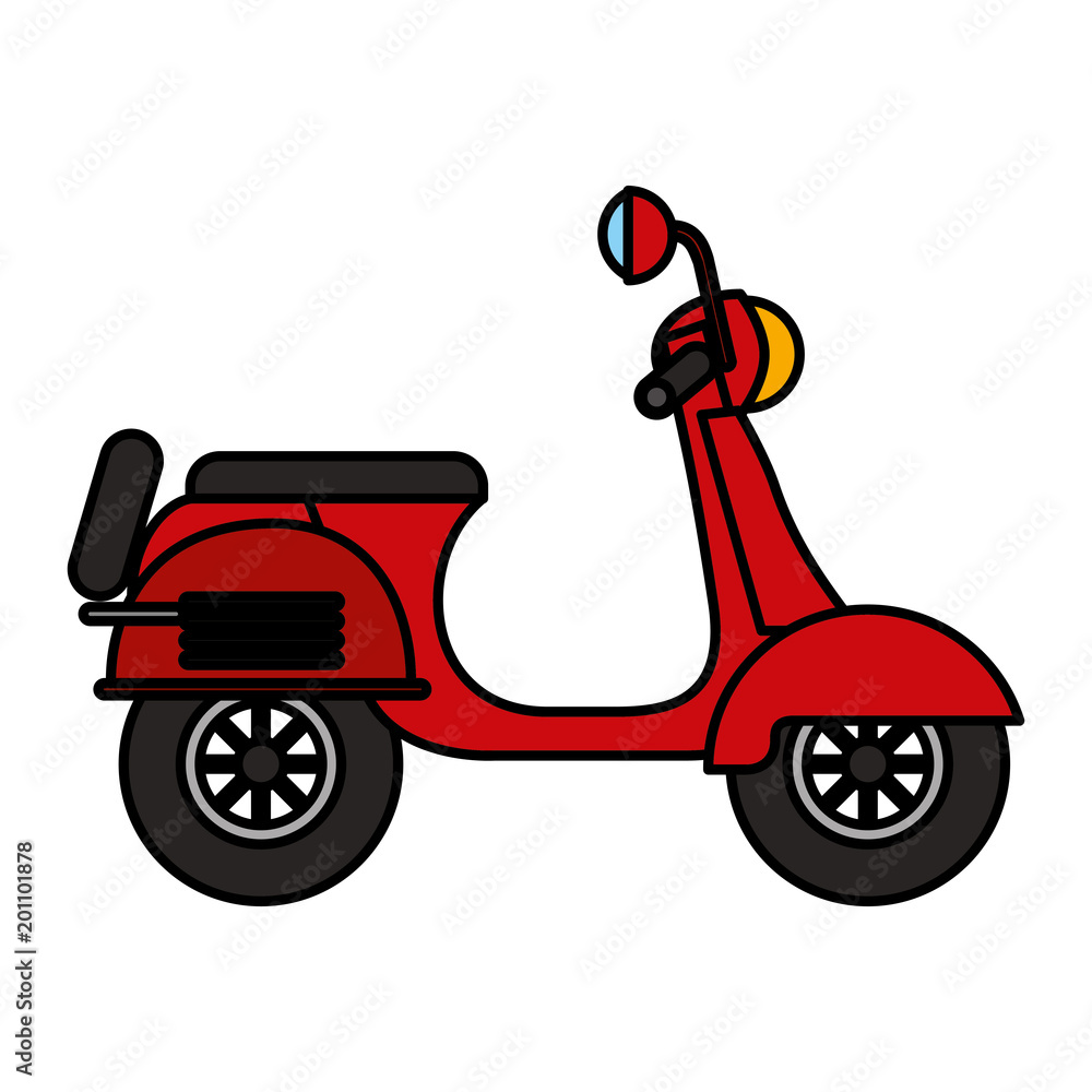 red scooter traditional transport recreational vector illustration red scooter traditional transport recreational vector illustration