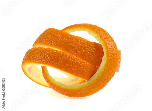 orange peel on a white background