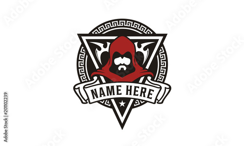 Ancient Monk / Assassin Badge for game or community logo design inspiration