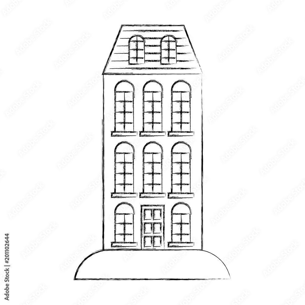 big building structure icon vector illustration design