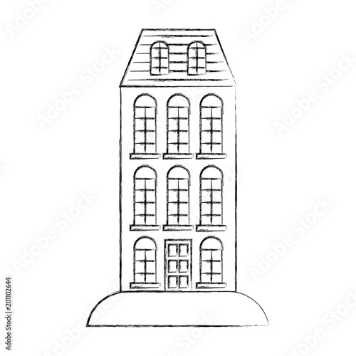 big building structure icon vector illustration design
