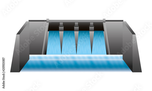 hydroelectric dam isolated icon vector illustration design