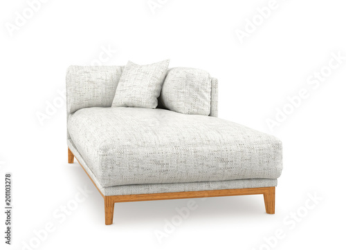 Диван, кровать, изолированных на белом фоне. 3d иллюстрации