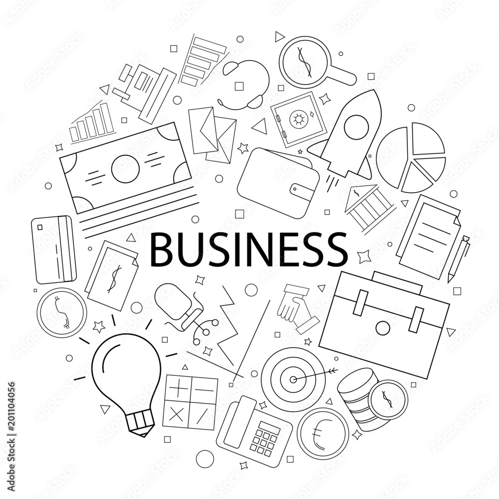 Vector business pattern with word. Business background Vector business pattern with word. Business background