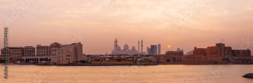 Abu Dhabi Mosque at sunset