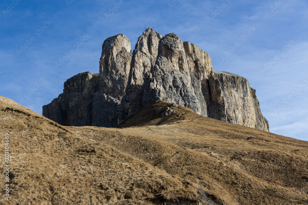 Breathtaking View Of The Pass Sella Dolomites Trentino Alto Adige, Passo Sella Breathtaking View Of The Pass Sella Dolomites Trentino Alto Adige, Passo Sella